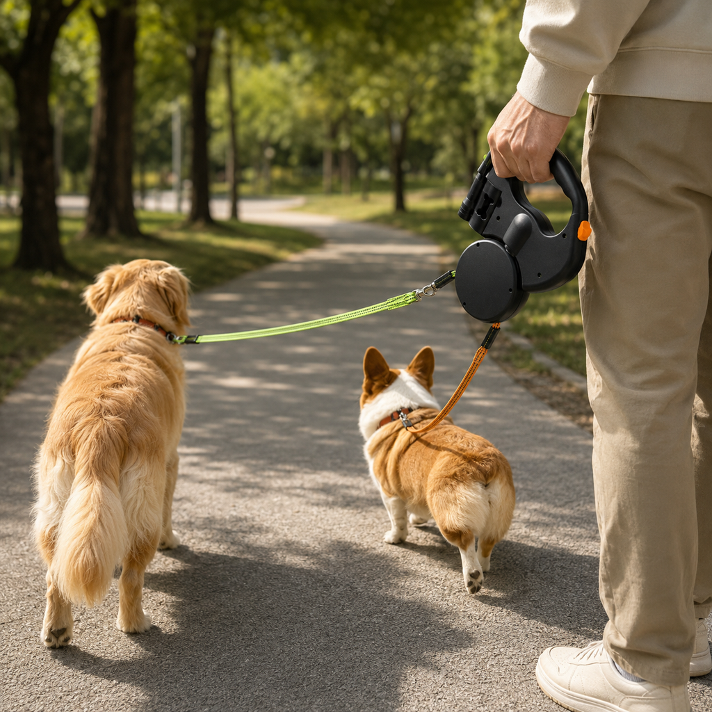 Bora Paw NightLead — Reflective Retractable Dog Lead