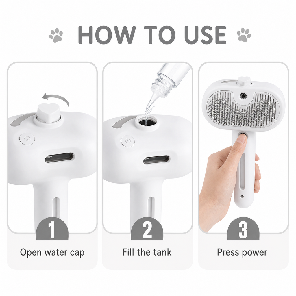 MistComb — Pet Spray Grooming Brush