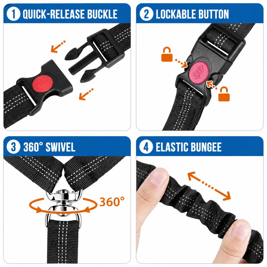 Bora Paw RoamLead — Dual Dog Car Restraint & Lead